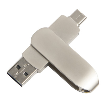 USB flash-карта CIRCLE OTG Type-C (8Гб), серебристая, 6,5х1,5х0,82 см, металл...