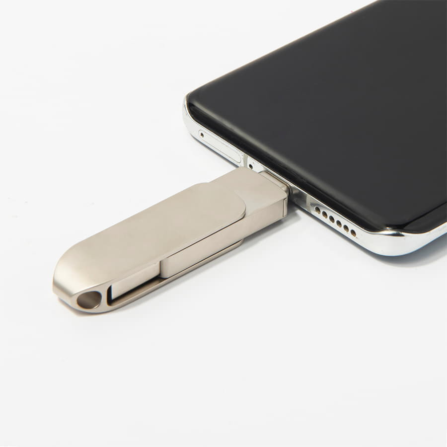 USB flash-карта CIRCLE OTG Type-C (32Гб), серебристая, 6,5х1,5х0,82 см, металл, серебристый