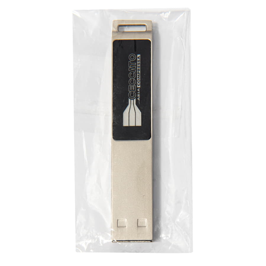 USB flash-карта LED с белой подсветкой (32Гб), серебристая, 6,6х1,2х0,45 см, металл, серебристый