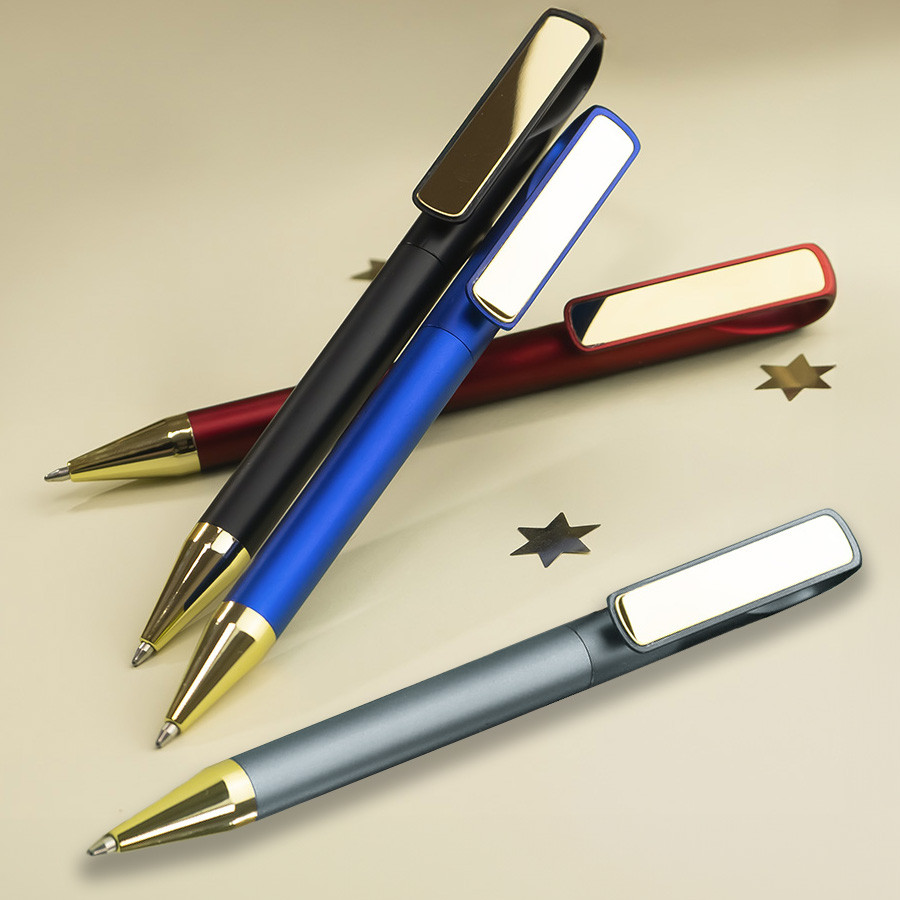 Ручка шариковая GLOSSY GOLD, красный, золотистый
