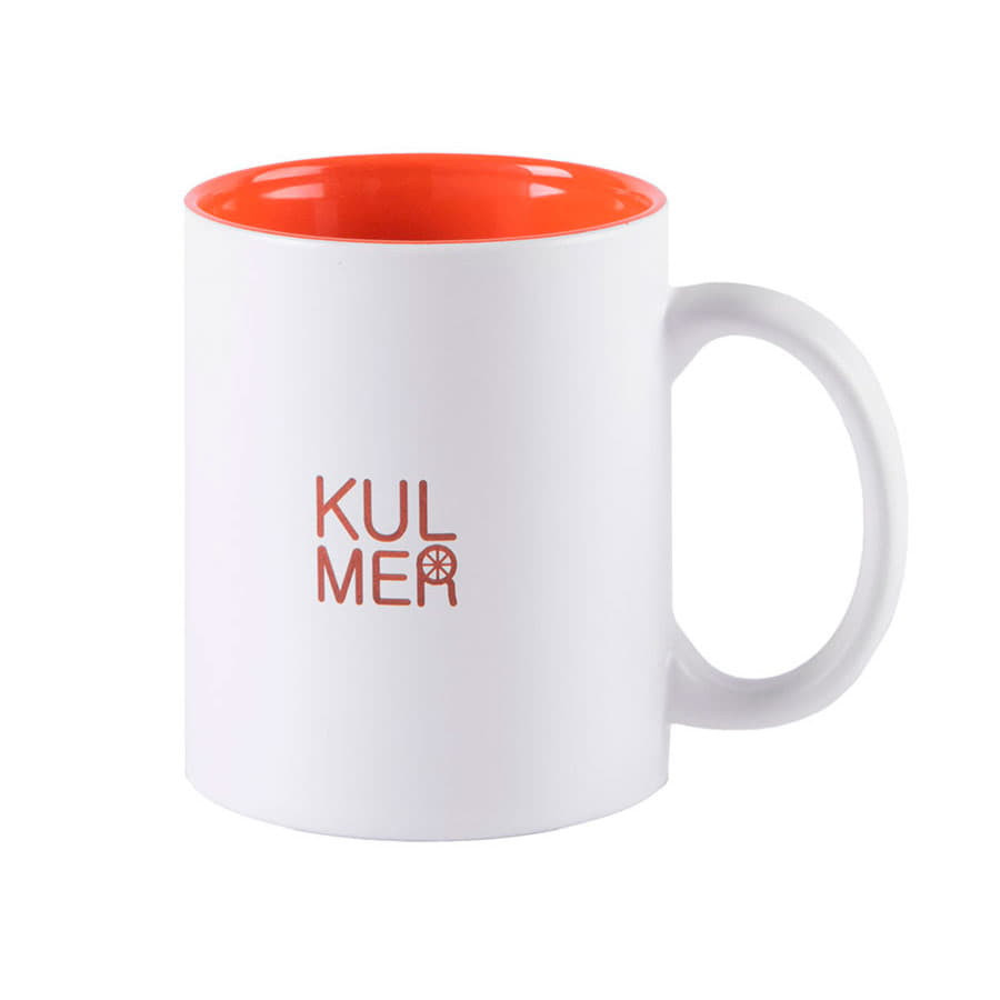 Кружка KULMER, керамика, белый, желтый