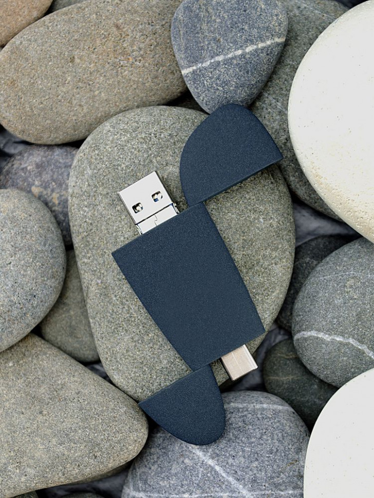 Флешка Pebble Universal, USB 3.0, серая