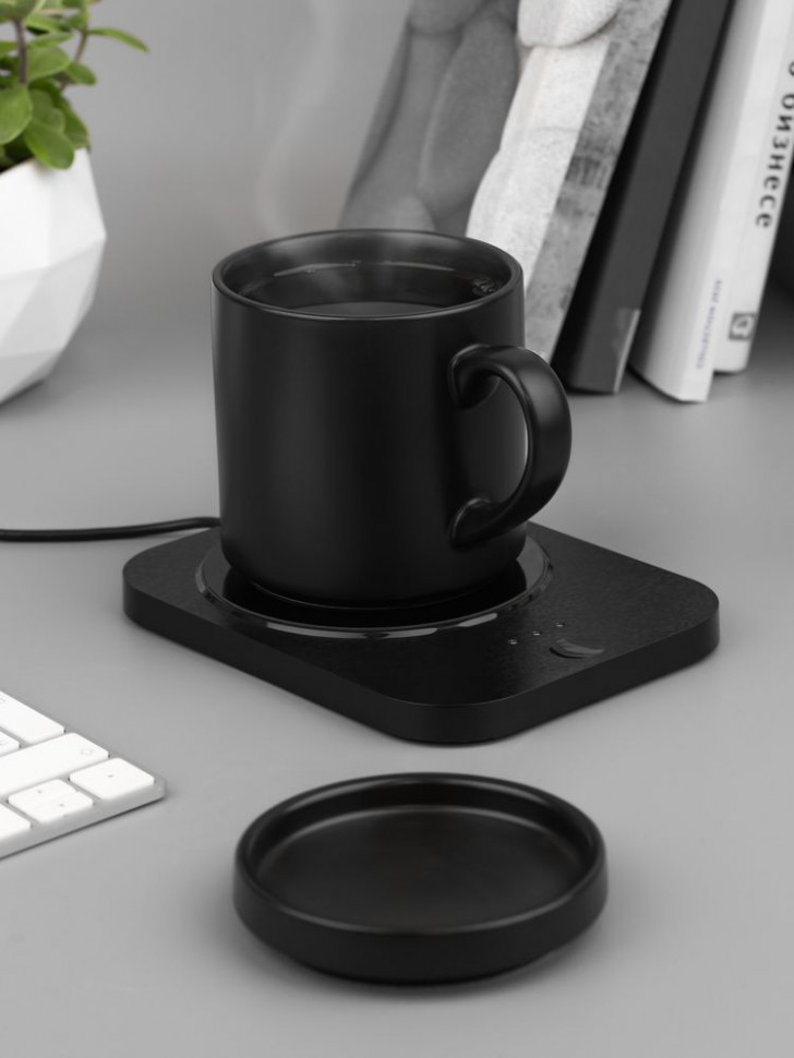 Кружка с подогревом и беспроводной зарядкой dualBase plus