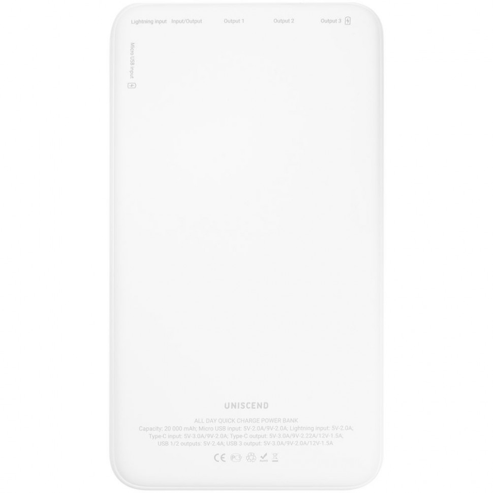 Аккумулятор All Day Compact PD 20000 мAч, белый