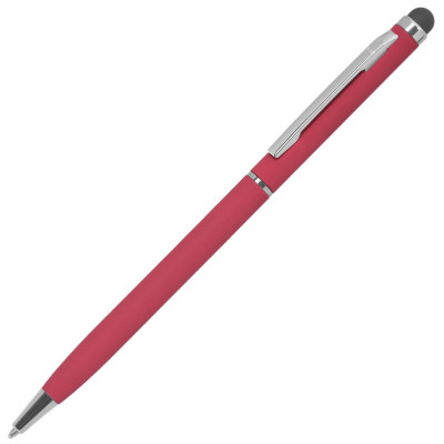 Ручка шариковая со стилусом TOUCHWRITER SOFT, покрытие soft touch, красный, с...