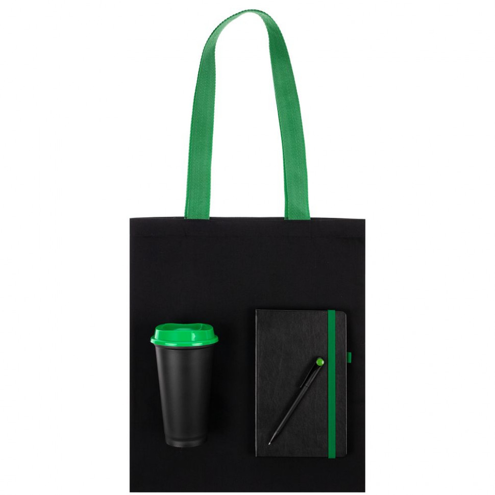 Набор Velours Bag, черный с зеленым