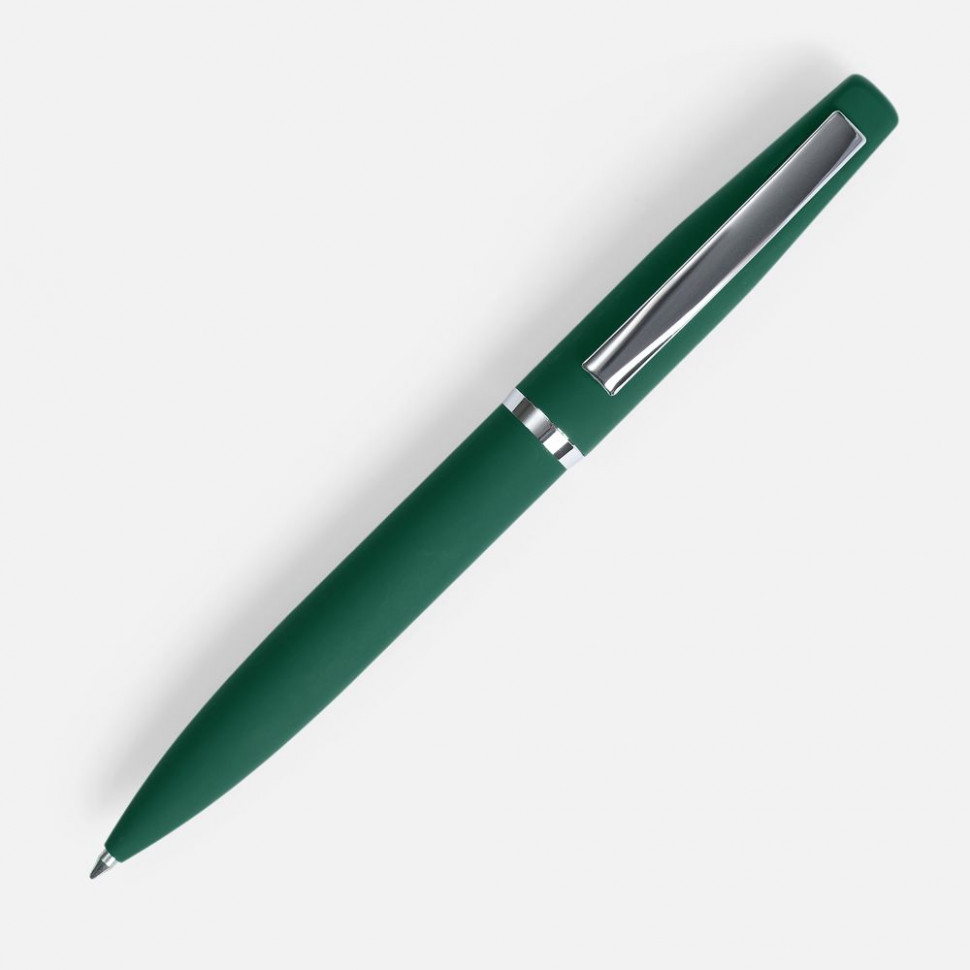 Ручка шариковая Bolt Soft Touch, зеленая
