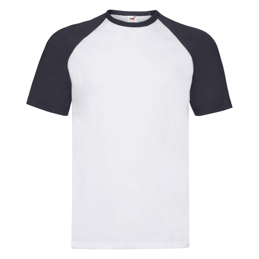 Футболка мужская SHORT SLEEVE BASEBALL T 160, темно-синий, белый