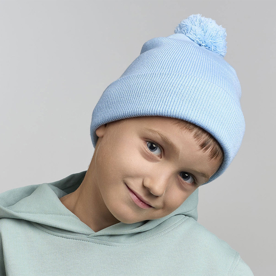 Шапка вязаная детская с помпоном KID WIND-S, черный