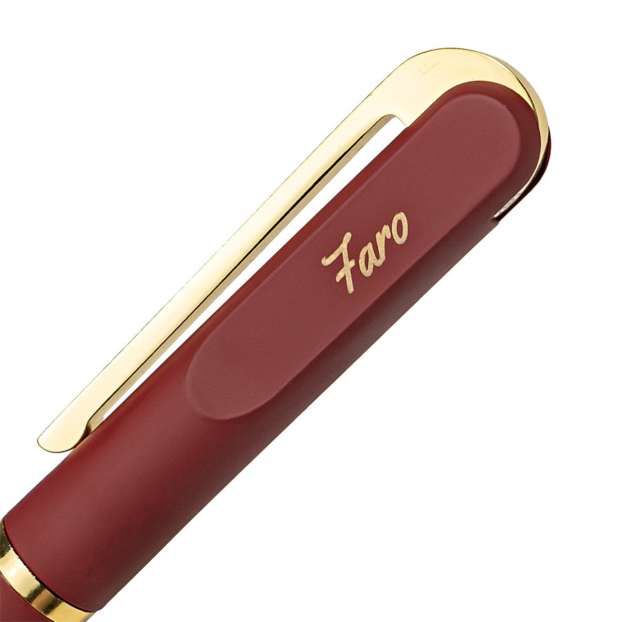 Ручка шариковая FARO, покрытие soft touch, бордовый, золотистый