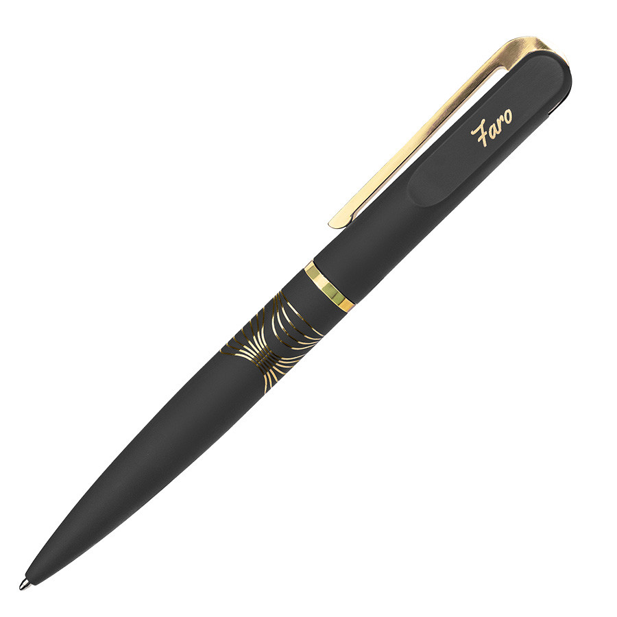 Ручка шариковая FARO, покрытие soft touch, бордовый, золотистый