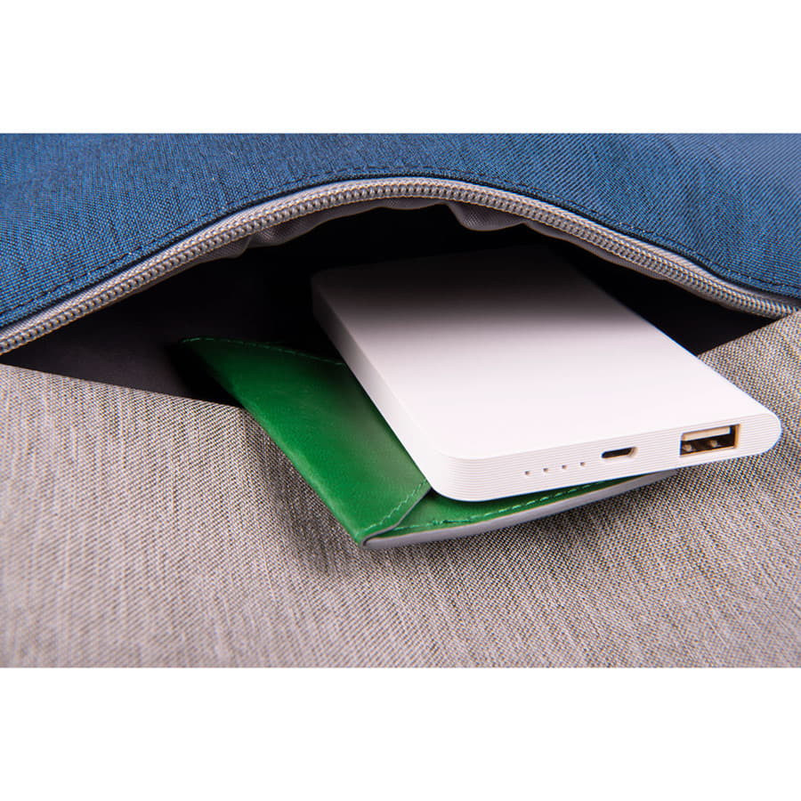 Рюкзак BEAM MINI с USB разъемом и кабелем для powerbank, серый, красный
