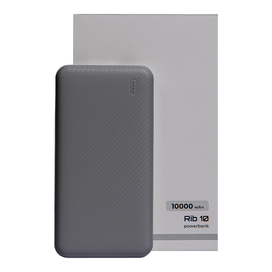 Универсальный аккумулятор Rib 10 (10000 мАч), белый, 13,5х6.8х1,5 см
