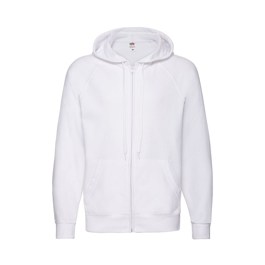 Толстовка без начеса LIGHTWEIGHT HOODED SWEAT JACKET 240, белый