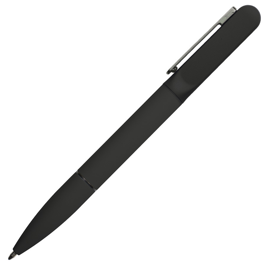 Ручка шариковая NEO с подсветкой после гравировки, soft touch, красный, серый