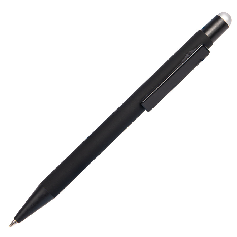 Ручка шариковая FACTOR BLACK со стилусом, черный, зеленый