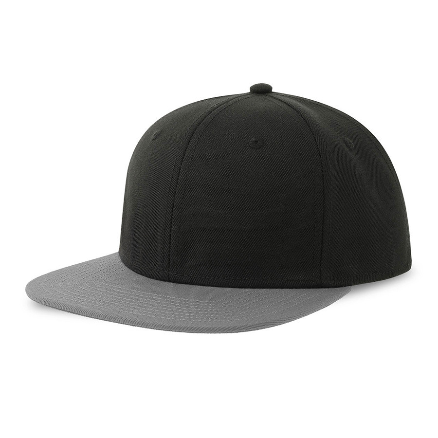 Бейсболка SNAP BACK-S, 6 клиньев, пластиковая застежка, черный, серый