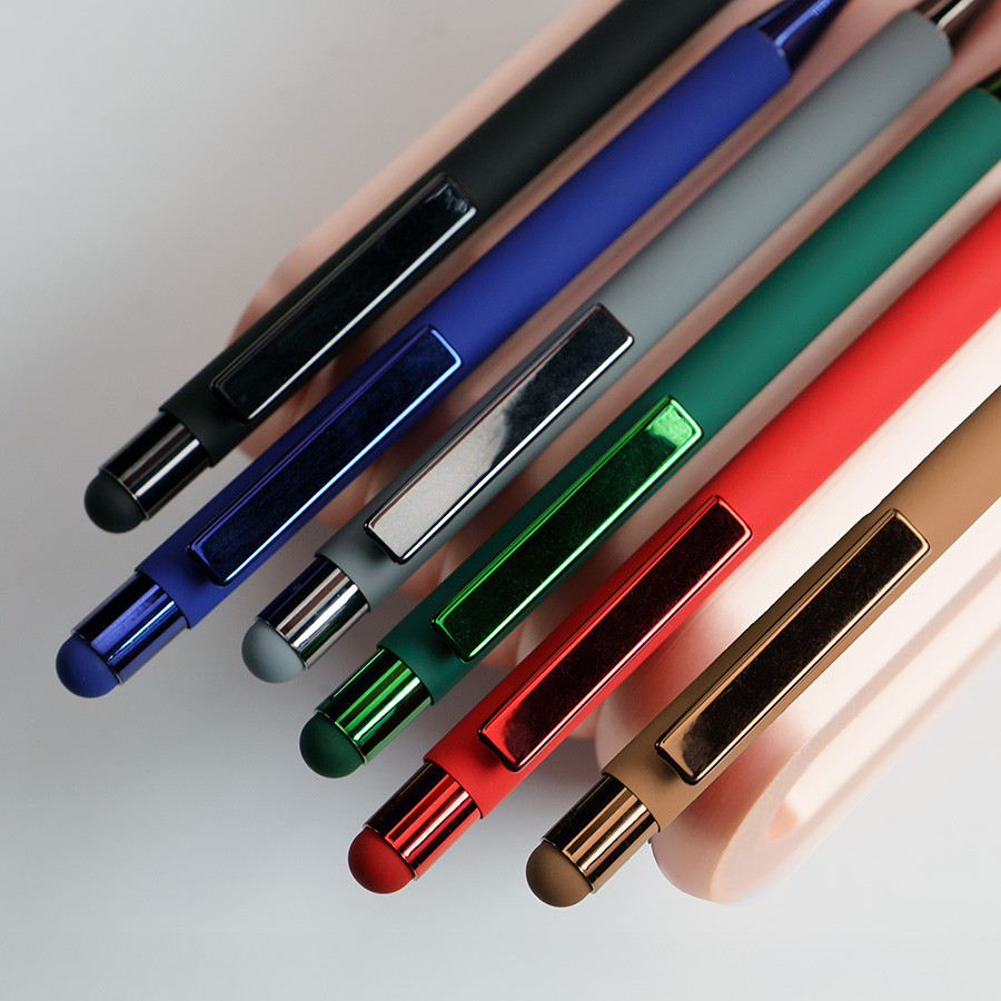 Ручка шариковая FACTOR COLOR со стилусом, зеленый