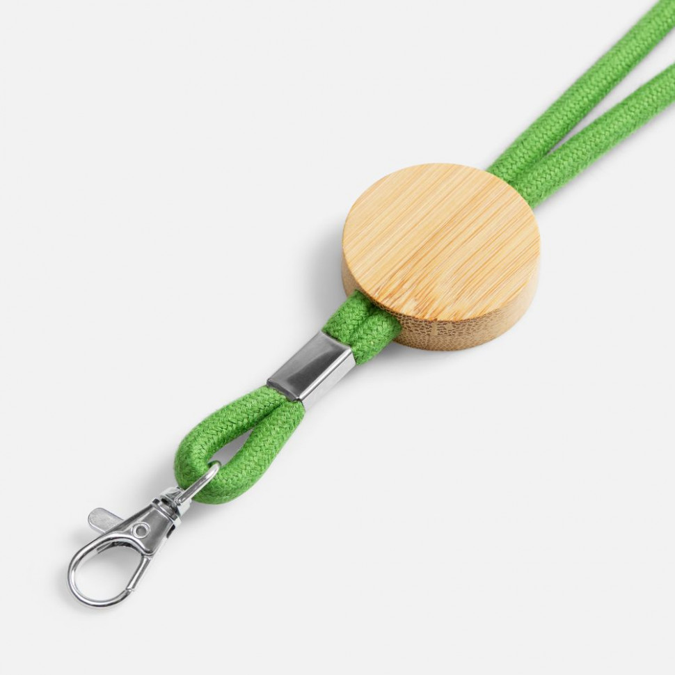 Шнурок для бейджа Tube Wood, зеленый