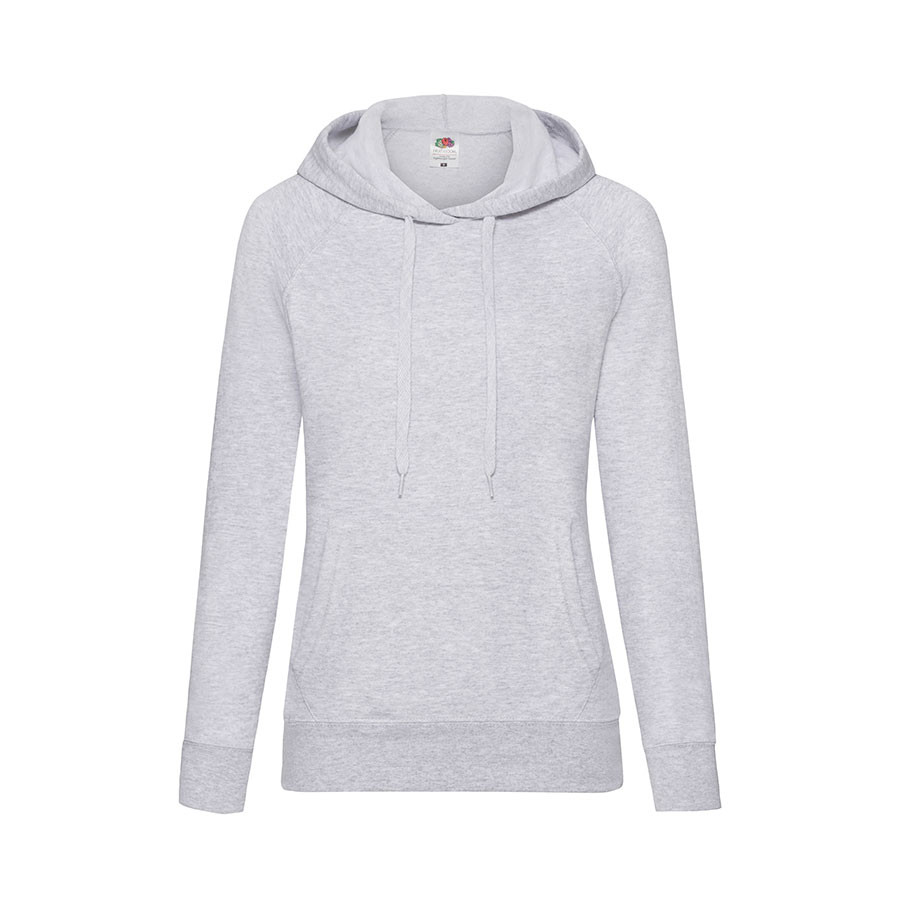Толстовка женская без начеса LIGHTWEIGH HOODED SWEAT 240, серый меланж