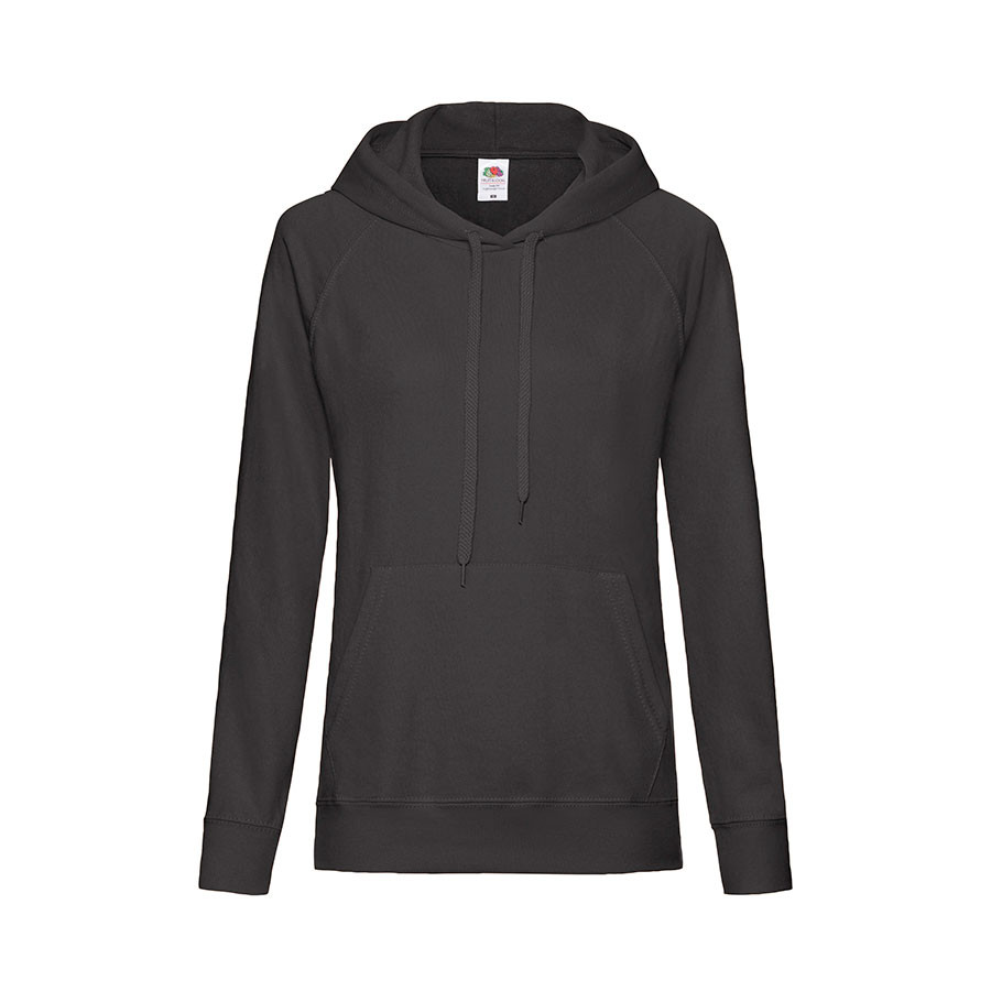 Толстовка женская без начеса LIGHTWEIGH HOODED SWEAT 240, черный