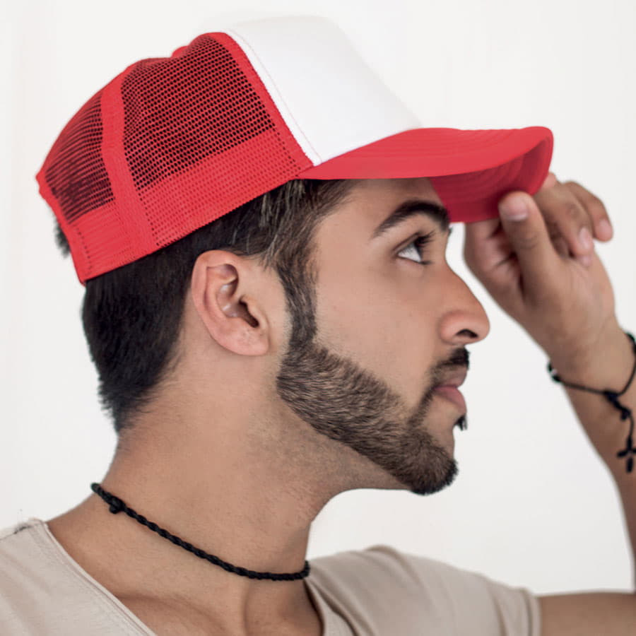 Бейсболка  RAPPER, 5 клиньев, пластиковая застежка, белый, черный