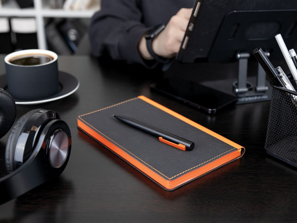 Ручка шариковая Inkolor, черная с желтым