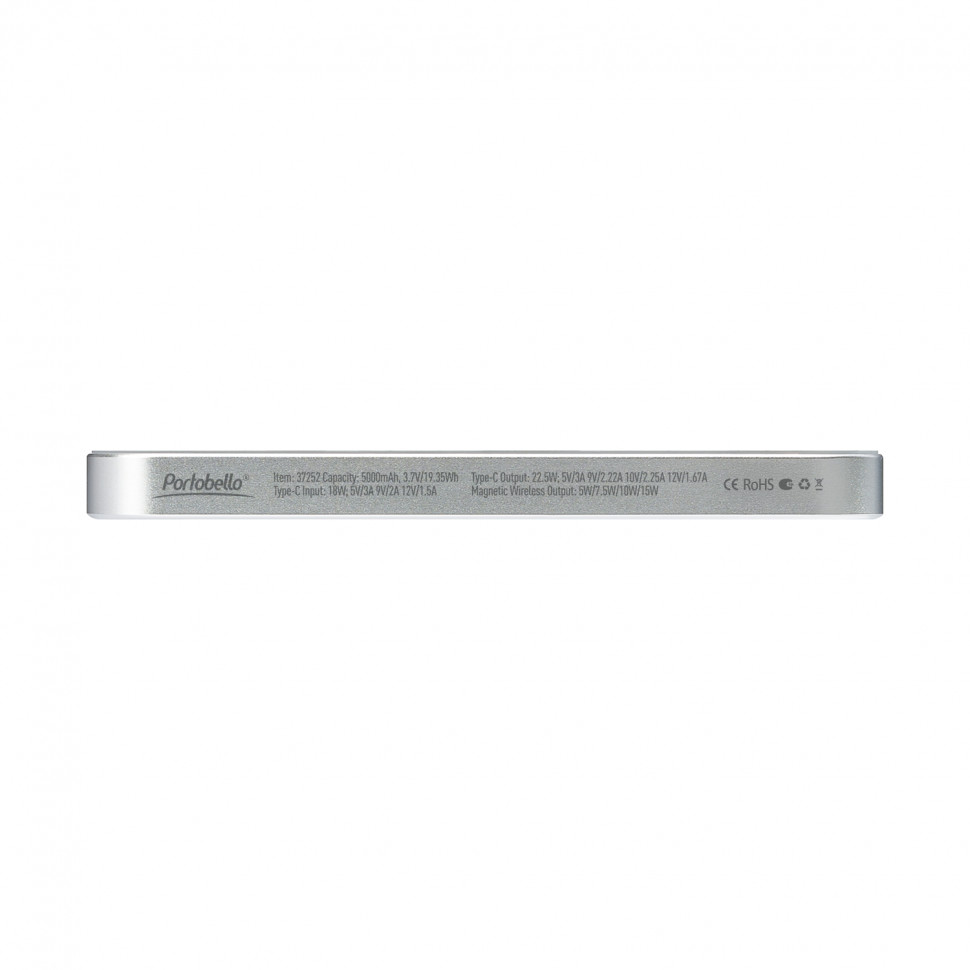 Внешний аккумулятор Артекс PD (Artex PD) 5000mAh с функцией беспроводной зарядки 15W, титановый