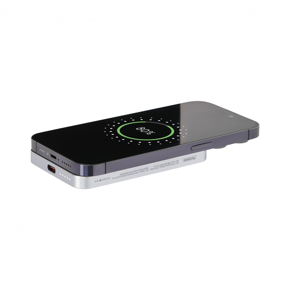 Внешний аккумулятор Артекс PD (Artex PD) 5000mAh с функцией беспроводной зарядки 15W, титановый