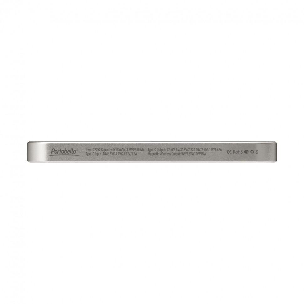 Внешний аккумулятор Артекс PD (Artex PD) 5000mAh с функцией беспроводной зарядки 15W, титановый