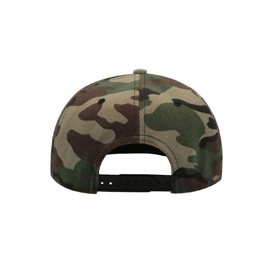 Бейсболка SNAP BACK, 6 клиньев, пластиковая застежка, зеленый камуфляж