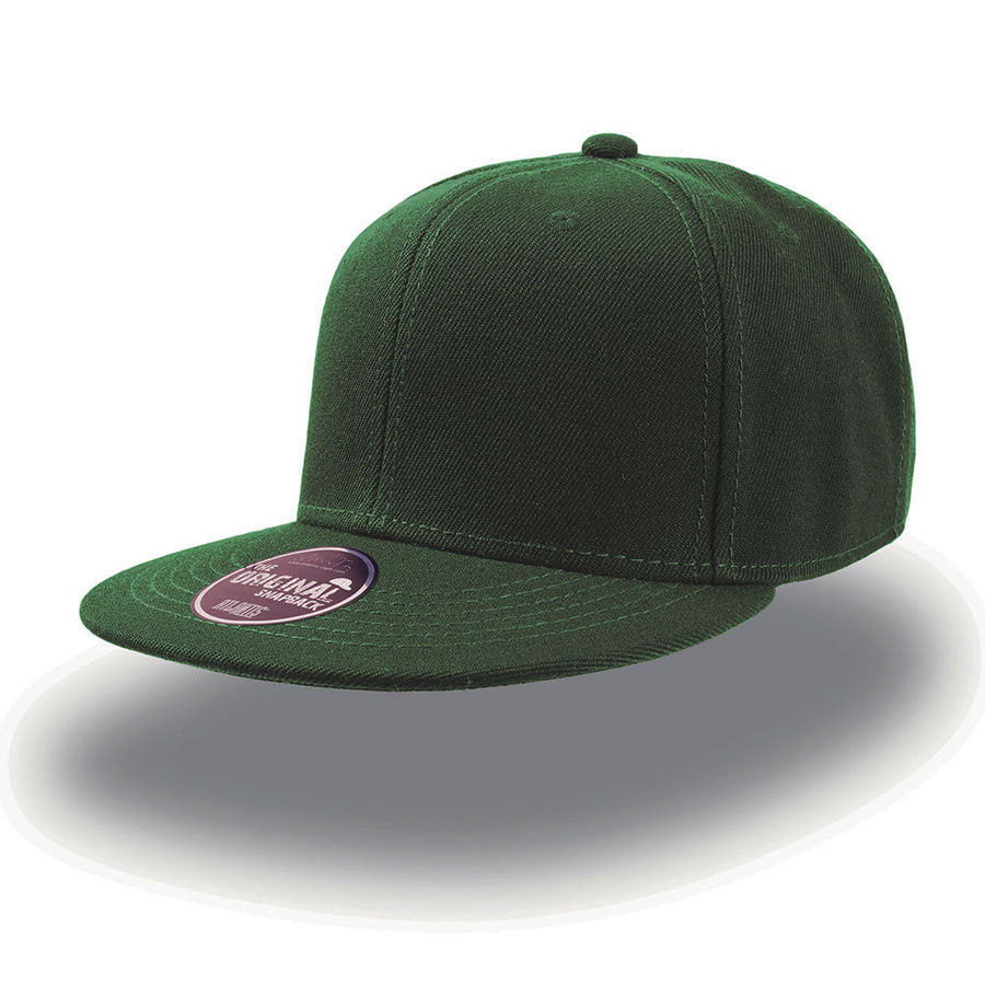 Бейсболка SNAP BACK, 6 клиньев, пластиковая застежка, зеленый