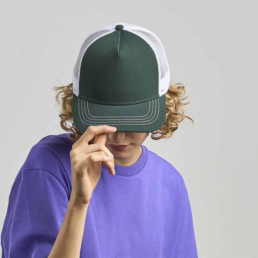 Бейсболка RAPPER CANVAS-S, 5 клиньев, пластиковая застёжка, серый, темно-синий