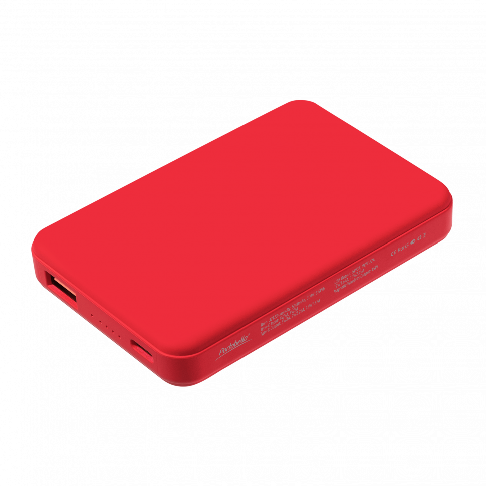 Внешний аккумулятор Ларго PD (Largo PD) 5000mAh с функцией беспроводной зарядки 15W