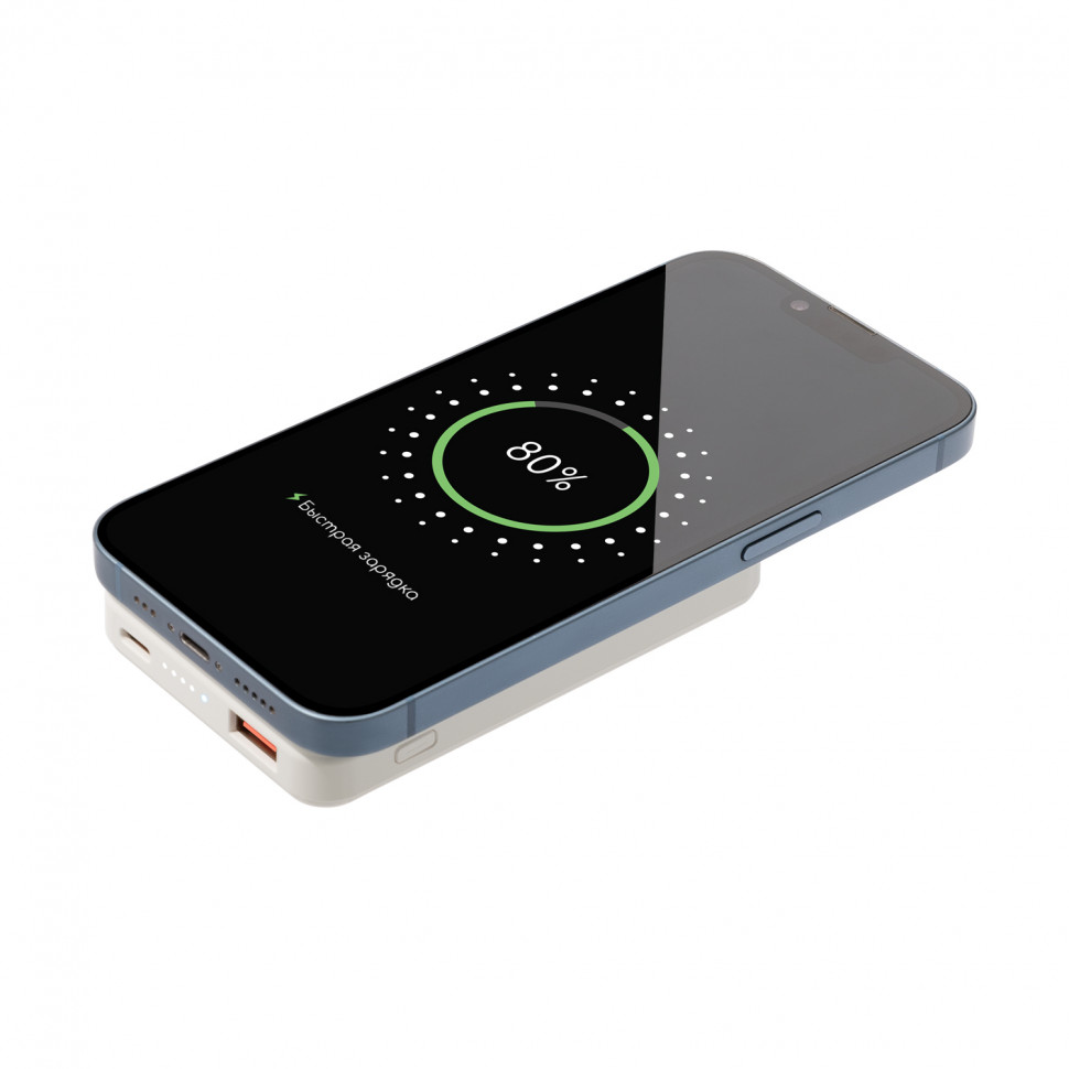 Внешний аккумулятор Ларго PD (Largo PD) 5000mAh с функцией беспроводной зарядки 15W