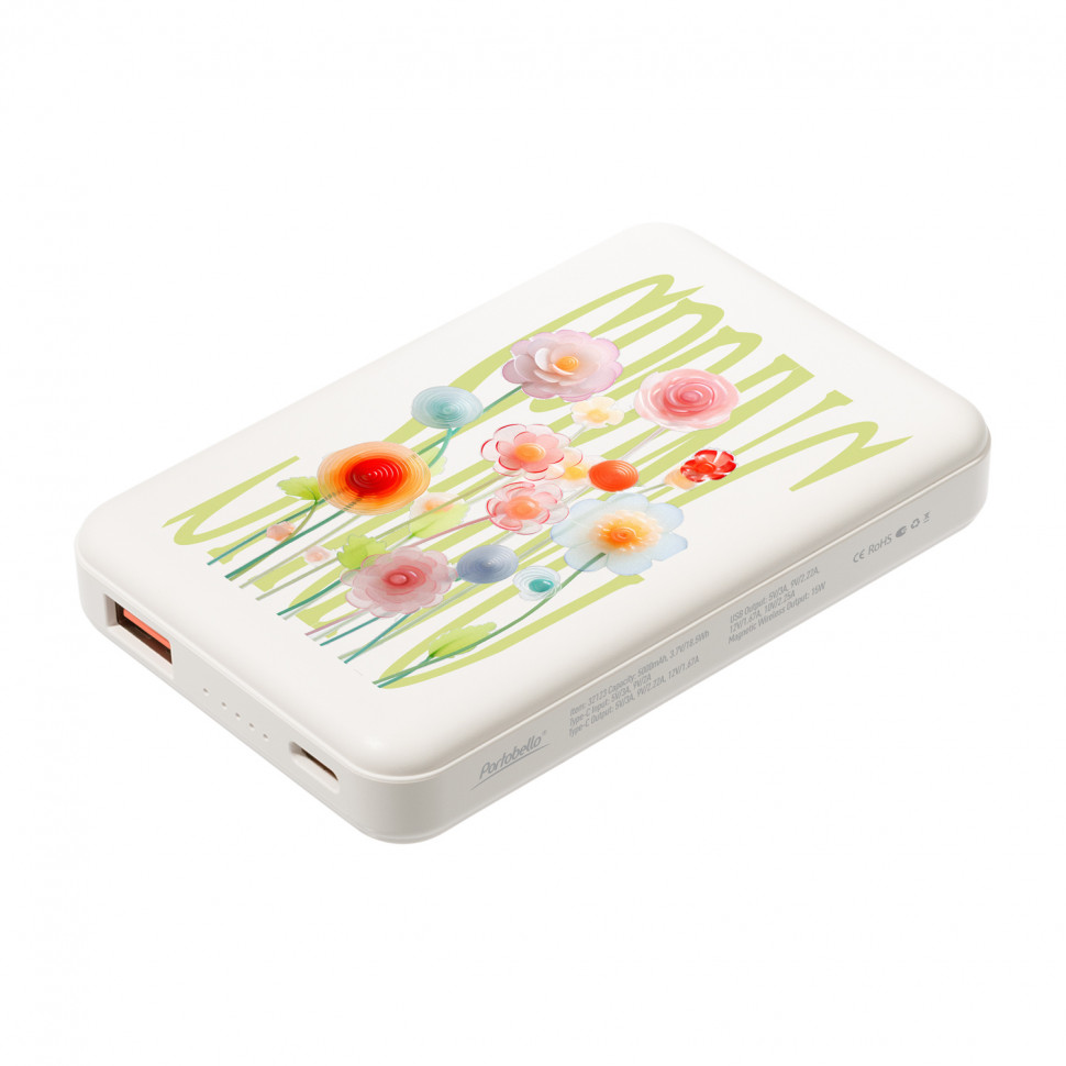 Внешний аккумулятор Ларго PD (Largo PD) 5000mAh с функцией беспроводной зарядки 15W