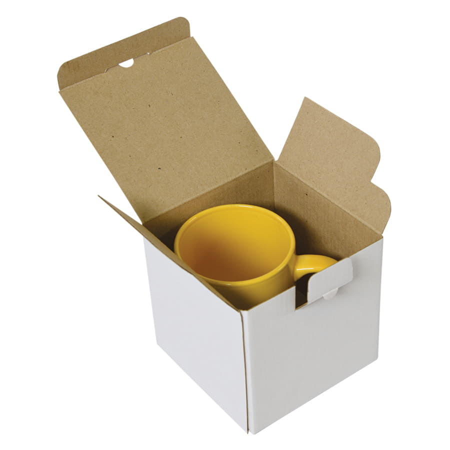 Коробка подарочная для кружки, размер 11 x 11 x 11 см., белый