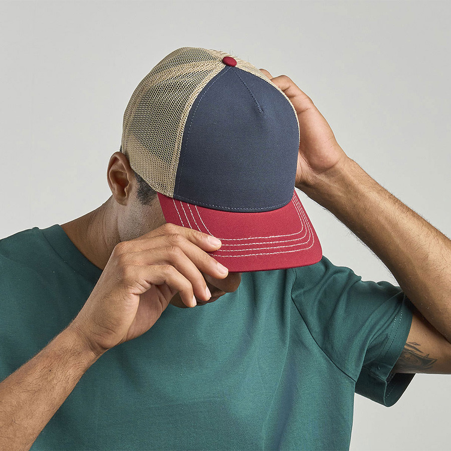 Бейсболка RAPPER CANVAS-S, 5 клиньев, пластиковая застёжка, белый, желтый, тёмно-серый