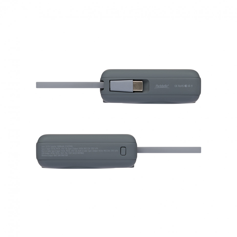 Внешний аккумулятор с подсветкой Риттер PD (Ritter PD) 10000mAh с функцией беспроводной зарядки 15W
