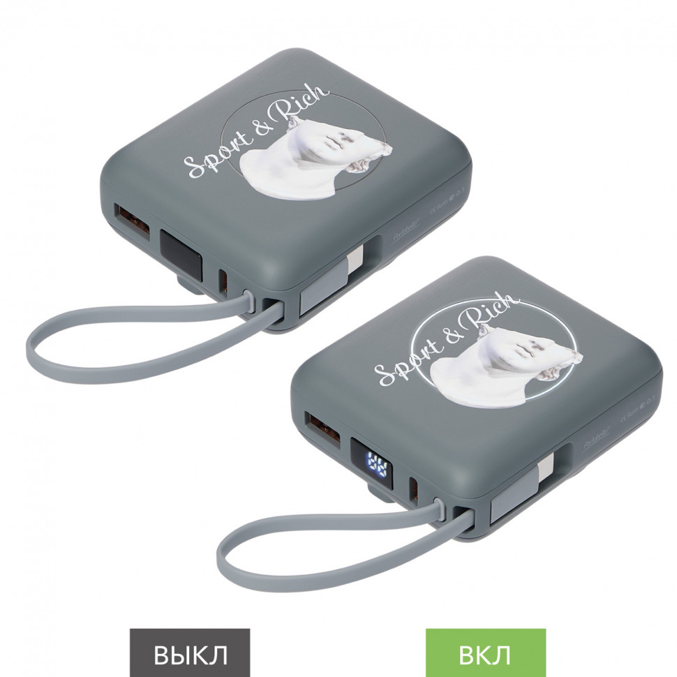 Внешний аккумулятор с подсветкой Риттер PD (Ritter PD) 10000mAh с функцией беспроводной зарядки 15W
