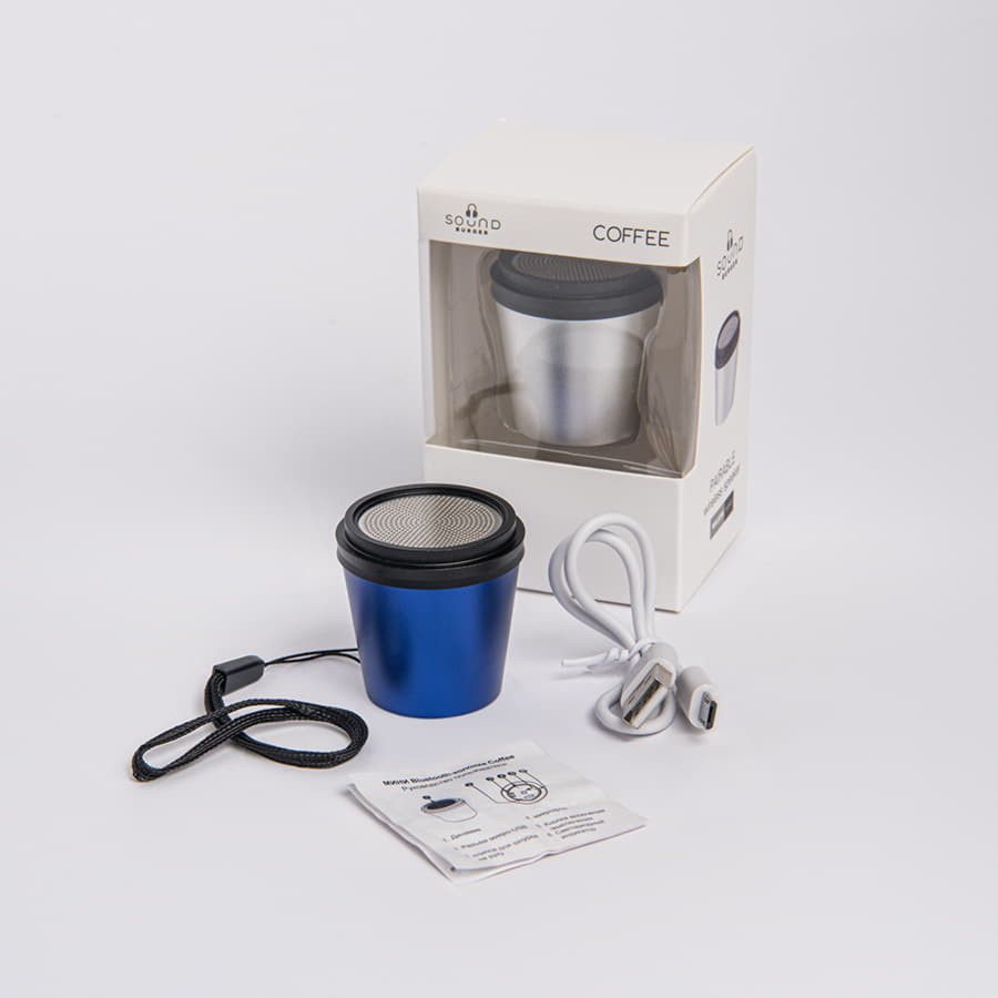Портативная mini Bluetooth-колонка Sound Burger "Coffee" серебристый, серебряный