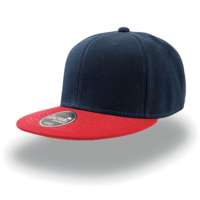 Бейсболка SNAP BACK, 6 клиньев, пластиковая застежка, синий, красный