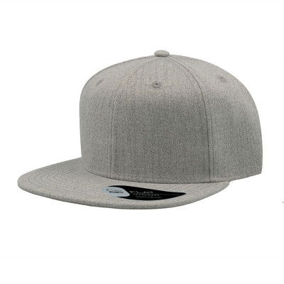 Бейсболка SNAP BACK, 6 клиньев, пластиковая застежка, серый меланж