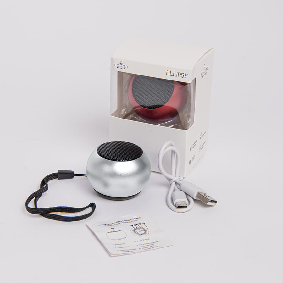 Портативная mini Bluetooth-колонка Sound Burger "Ellipse" серебро, серебристый