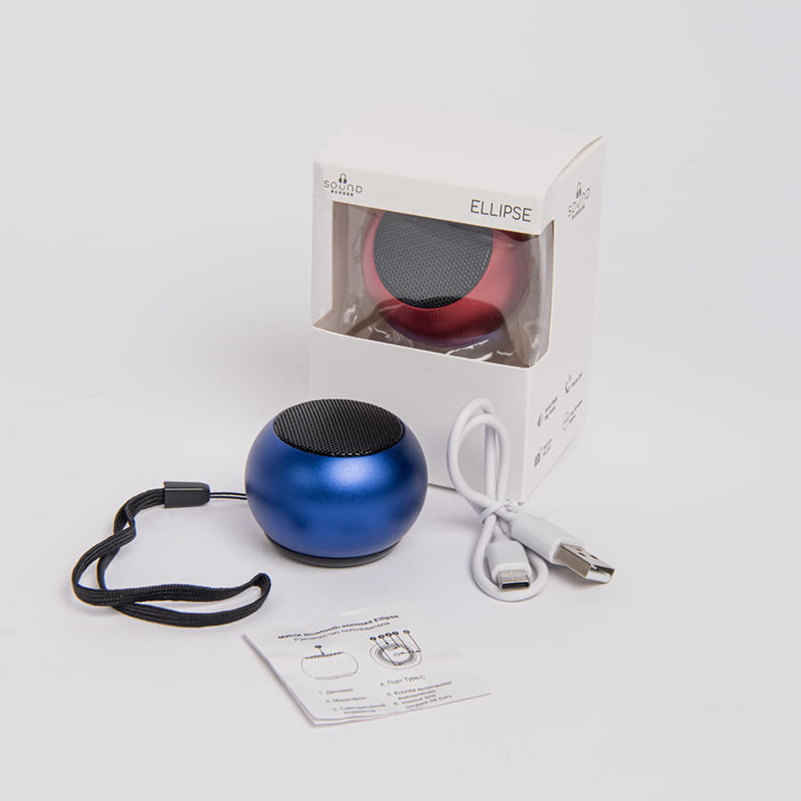 Портативная mini Bluetooth-колонка Sound Burger "Ellipse" серебро, серебристый